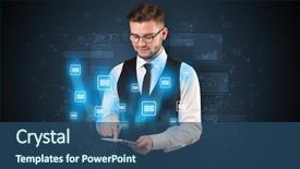  Presentation with tablet - Amazing slide set having mailing concept on a tablet backdrop and a ocean colored foreground