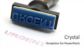  Presentation with stamp - Presentation theme having mailing list - closeup of urgent letter background and a white colored foreground
