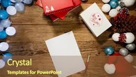  Presentation with santa claus holding scroll paper - Cool new presentation theme with mailing list - letter to santa claus backdrop and a tawny brown colored foreground