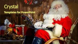  Presentation with internet surfing - Beautiful presentation design featuring mailing list - modern santa claus at his backdrop and a tawny brown colored foreground