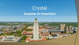  Presentation with university building - PPT theme featuring main-building-known-colloquially background and a teal colored foreground