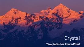  Presentation with sunset - Amazing PPT theme having main-caucasian-ridge-at-sunset backdrop and a navy blue colored foreground