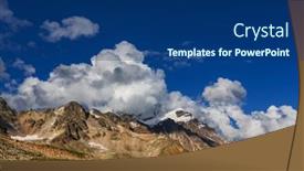  Presentation with sunset - Colorful theme enhanced with main-caucasian-ridge-at-sunset backdrop and a ocean colored foreground