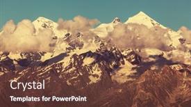  Presentation with sunset - Slide set featuring main-caucasian-ridge-at-sunset background and a tawny brown colored foreground