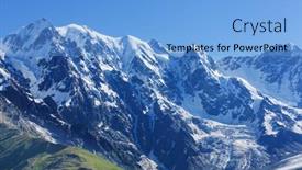  Presentation with main engine - PPT theme consisting of main-caucasian-ridge-skhara-peaks background and a light blue colored foreground