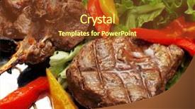  Presentation with bbq - Cool new presentation with bbq meat with vegetables and greens backdrop and a tawny brown colored foreground