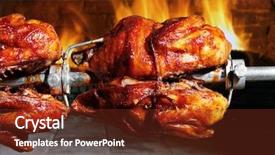  Presentation with feed chicken - Cool new PPT theme with enticing - roast chicken backdrop and a tawny brown colored foreground