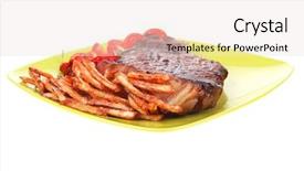  Presentation with main course - Presentation design enhanced with  background and a  colored foreground