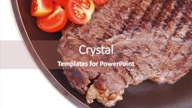  Presentation with main course - Audience pleasing PPT layouts consisting of main course grill beef steak backdrop and a red colored foreground