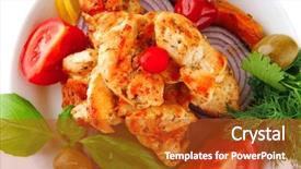  Presentation with main course - Colorful theme enhanced with main course of chicken brisket backdrop and a  colored foreground