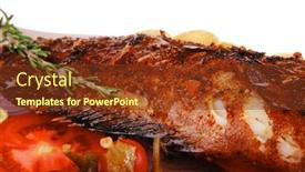  Presentation with main course - Presentation featuring main-course-whole-fried-sunfish background and a tawny brown colored foreground