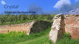  Presentation with garden city - Beautiful presentation theme featuring main entrance to garden on singening terraces near kharkov city ukraine backdrop and a light blue colored foreground