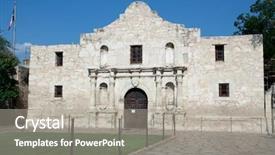  Presentation with san antonio - Colorful theme enhanced with main entrance to the alamo backdrop and a gray colored foreground