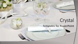  Presentation with elegant wedding - Colorful slide deck enhanced with main event - elegant table setting backdrop and a light gray colored foreground