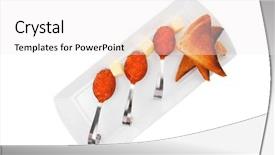  Presentation with white plate - Cool new presentation with main event - fresh red caviar on spoon backdrop and a white colored foreground