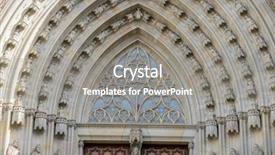  Presentation with gothic cathedral - Cool new theme with main gate gothic catholic cathedral backdrop and a gray colored foreground