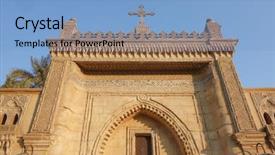  Presentation with cairo - Colorful PPT layouts enhanced with main gate of the hanging backdrop and a light blue colored foreground