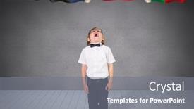  Presentation with language - Beautiful PPT layouts featuring main language flags over a boy backdrop and a gray colored foreground