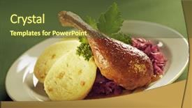  Presentation with duck - Colorful slides enhanced with main meal - roast duck red cabbage backdrop and a tawny brown colored foreground