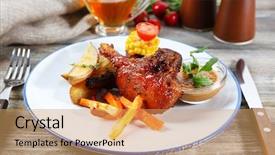  Presentation with jesus lamb - Presentation design consisting of main meal - roasted lamb chops background and a  colored foreground