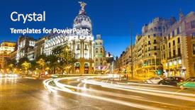  Presentation with shopping - Audience pleasing slide deck consisting of main shopping street in madrid backdrop and a ocean colored foreground