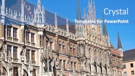  Presentation with city church - Slide set featuring main-square-of-the-munich background and a teal colored foreground