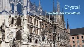  Presentation with city church - Amazing PPT theme having main-square-of-the-munich backdrop and a ocean colored foreground