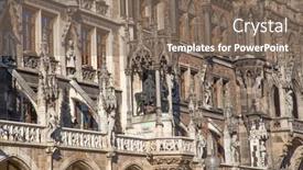  Presentation with city church - Colorful presentation theme enhanced with main-square-of-the-munich backdrop and a violet colored foreground