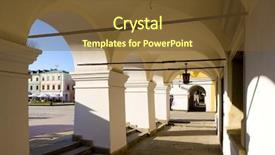  Presentation with square - Beautiful PPT theme featuring main-square-rynek-wielki-zamosc backdrop and a tawny brown colored foreground