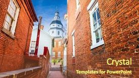  Presentation with maryland - PPT theme consisting of main street - annapolis maryland usa view background and a tawny brown colored foreground