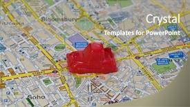  Presentation with city map - Presentation theme with main street - car on the map background and a gray colored foreground