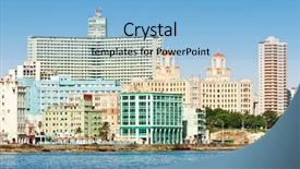  Presentation with city in the distance - Colorful PPT layouts enhanced with main street - city of havana backdrop and a  colored foreground