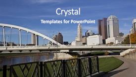  Presentation with columbus - Slide deck with main street - scioto greenway project in columbus background and a teal colored foreground