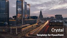  Presentation with cartoon cars movie - Colorful slides enhanced with main street - smolenskaya square highway and moving backdrop and a tawny brown colored foreground