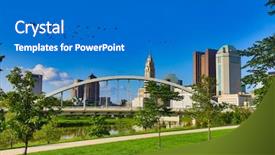  Presentation with columbus - Theme featuring main street bridge is background and a gray colored foreground