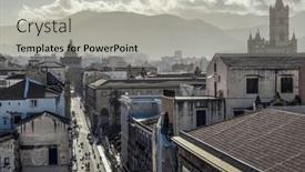  Presentation with towers - Presentation theme enhanced with main-street-of-palermo-seen background and a  colored foreground