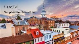  Presentation with maryland - Cool new theme with main street with the state backdrop and a light blue colored foreground