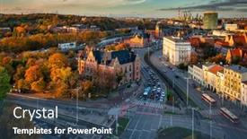  Presentation with poland - PPT theme featuring main-town-of-gdansk background and a ocean colored foreground