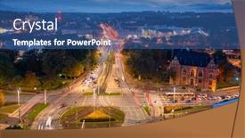  Presentation with dusk - Presentation design with main-town-of-gdansk background and a  colored foreground