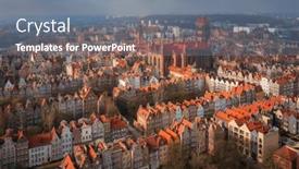 Presentation with poland - Slide deck having main-town-of-gdansk background and a gray colored foreground