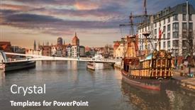  Presentation with poland - PPT theme having main-town-of-gdansk background and a violet colored foreground
