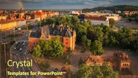 Presentation with rainbow - Slide set consisting of main-town-of-gdansk background and a tawny brown colored foreground