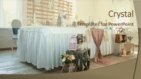  Presentation with events and decoration presentation - Audience pleasing PPT layouts consisting of main wedding table with beautiful backdrop and a soft green colored foreground