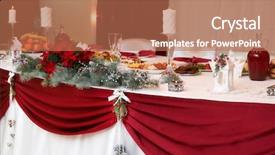 Presentation with decoration - Cool new slides with main wedding table with beautiful backdrop and a coral colored foreground