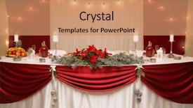  Presentation with wedding - Audience pleasing theme consisting of main wedding table with beautiful backdrop and a coral colored foreground
