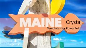 Presentation with maine - Presentation theme enhanced with maine signpost with beach background background and a coral colored foreground