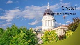  Presentation with maine - Cool new PPT theme with maine state house in augusta backdrop and a teal colored foreground
