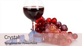  Presentation with alcohol - Presentation design enhanced with maintain food - alcohol and diet background and a coral colored foreground