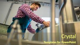  Presentation with maintain - PPT layouts featuring maintain food - attentive maintenance worker working background and a  colored foreground