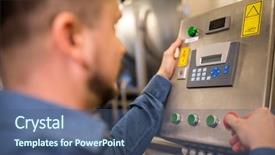  Presentation with maintain - Amazing PPT theme having maintain food - close-up of maintenance worker operating backdrop and a  colored foreground